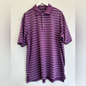 Men’s Peter Millar Summer Comfort Purple and Blue Stripe Polo XL